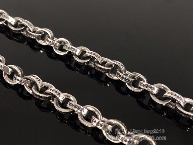 chrome hearts銀飾 925純銀 純手工制 克羅心大碼paperchain項鏈  gjc1548